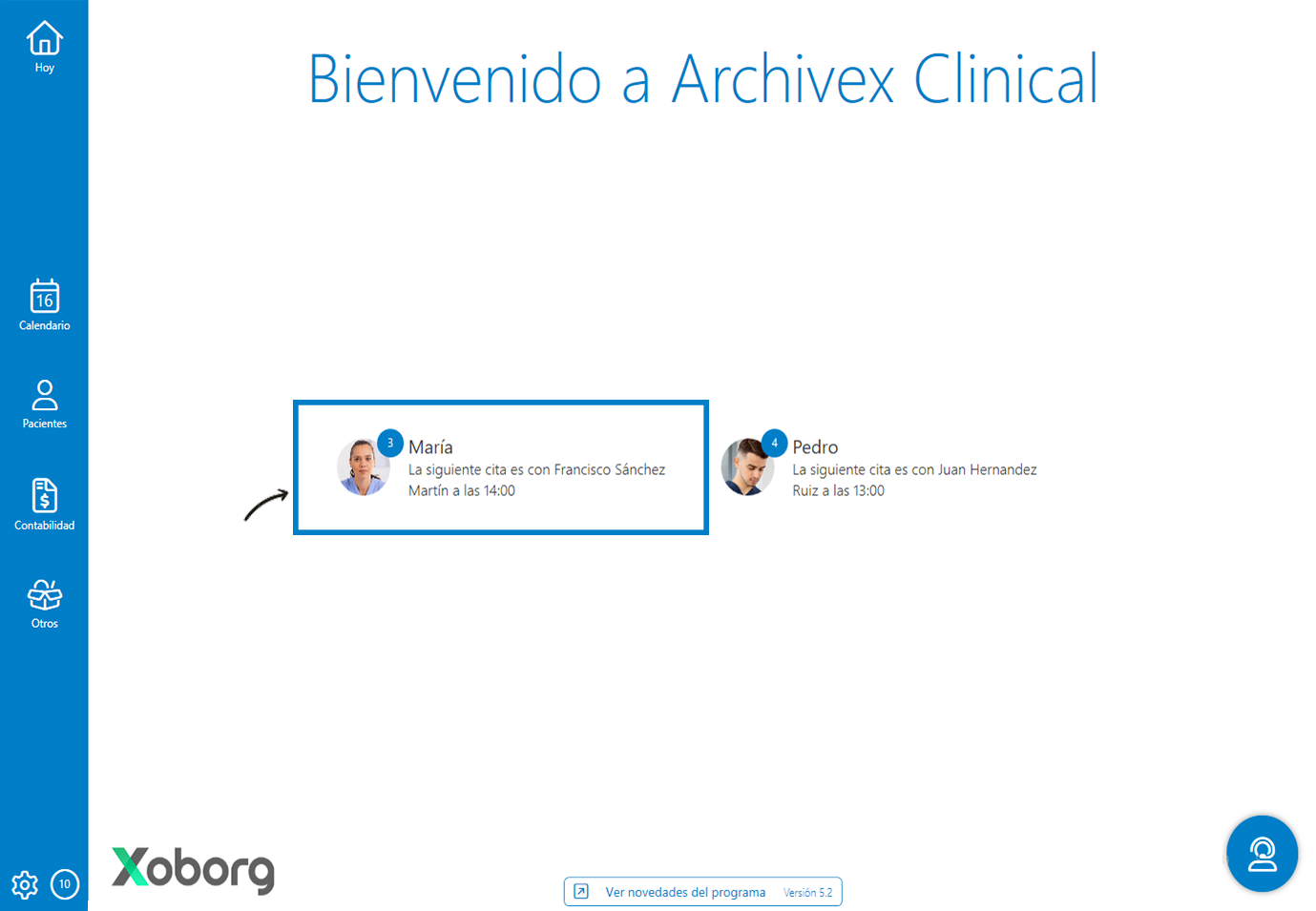 Cuentas de los profesionales en Archivex Clinical